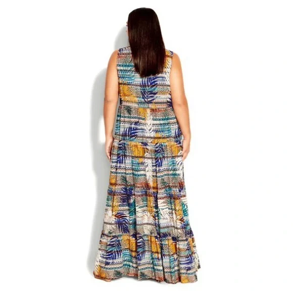 AVENUE Women's Plus Size Escape Relaxed Maxi Dress - Picture 2 of 8